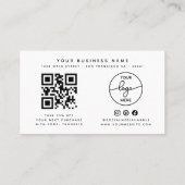 シンプル顧客感謝していレトロスクリプトQrコード 名刺 (裏面)