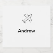 シンプル飛行機トラベミニマルルあなたの名前を追加ビーチfl リキュールボトルラベル (シングルラベル)