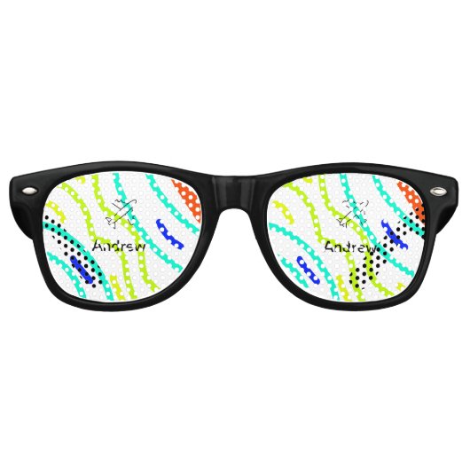 シンプル飛行機トラベミニマルルあなたの名前を追加ビーチfl レトロサングラス (正面)