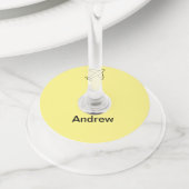 シンプル飛行機トラベミニマルルあなたの名前を追加ビーチfl ワイングラスタグ (クローズアップ)