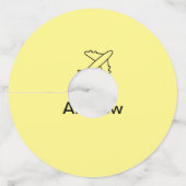 シンプル飛行機トラベミニマルルあなたの名前を追加ビーチfl ワイングラスタグ (裏面)