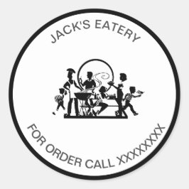 シンプル飲食業 ラウンドシール