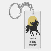 シンプル馬好き写真テンプレート長方形 キーホルダー (正面左)