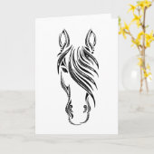 シンプル馬顔デザイン カード (黄色い花)