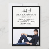 シンプル高度化、卒業発表 招待状 (裏面)