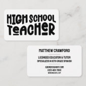 シンプル高校先生講師 名刺 (正面/裏面)