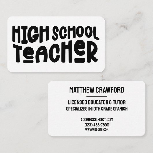 シンプル高校先生講師 名刺 (正面/裏面)