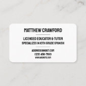 シンプル高校先生講師 名刺 (裏面)