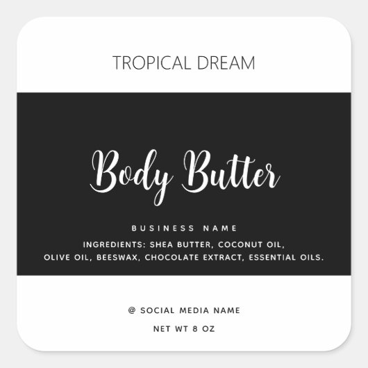 シンプル高級モダンタイポグラフィブラックラベル スクエアシール (正面)