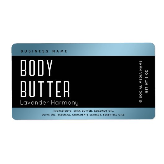 シンプル高級モダンタイポグラフィブラックラベンダーラ ラベル (正面)