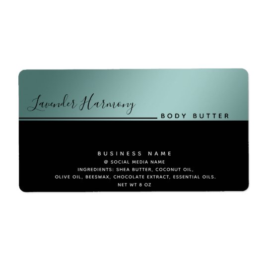 シンプル高級モダンタイポグラフィブラック製品 ラベル (正面)