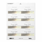 シンプル高級モダンタイポグラフィホワイト金ゴールド ラベル (フルシート)