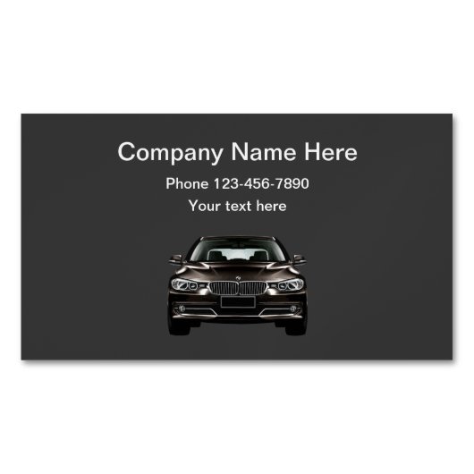 シンプル高級車の マグネット名刺 (正面)