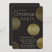 シンプル高級金ゴールドク企業のラス 招待状 (正面/裏面)