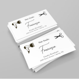 シンプル髪サロンはさみ名刺 名刺