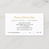 シンプル髭剃り男理容師店とヘアスタイリスト 予約カード (裏面)