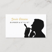 シンプル髭剃り男理容師店とヘアスタイリスト 予約カード (正面)