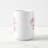 シンプル魅力的幸せ母の日ブライトピンクホワイト コーヒーマグカップ (中央)