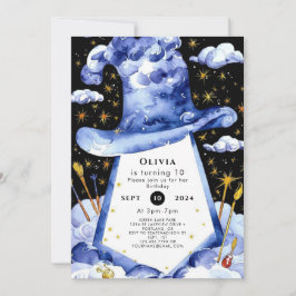 シンプル魅惑の魔法使い誕生日 招待状