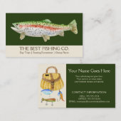 シンプル魚釣り用船ガイドビジネスフィッシュ 名刺 (正面/裏面)