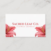 シンプル鮮やかはっきりした鮮やかな赤ゆり白開花 名刺 (正面)