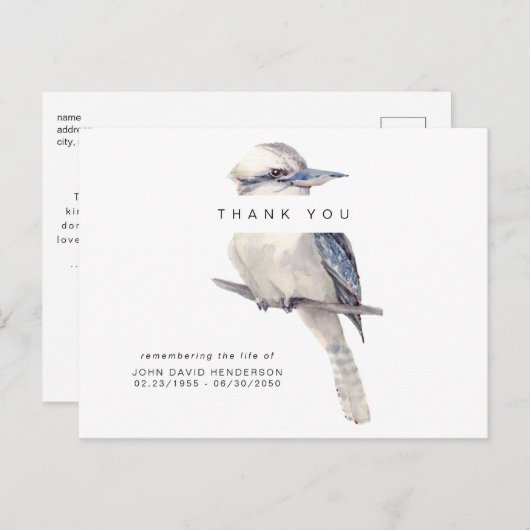 シンプル鳥の葬儀の命の損失ありがとう ポストカード (正面/裏面)