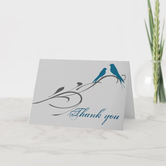 シンプル鳥を渦巻く歓迎 サンキューカード (正面)