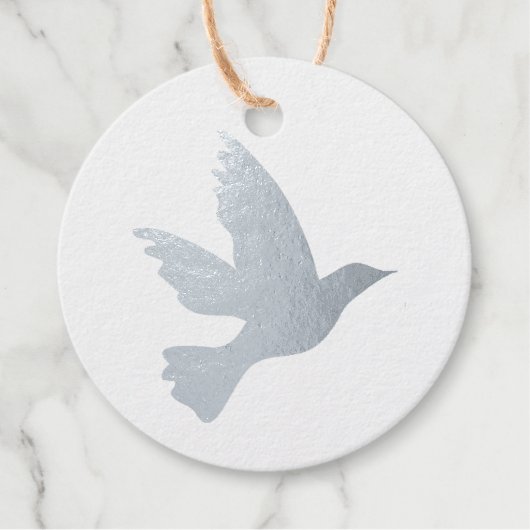 シンプル鳩飛んでいる鳥シルエット フェイバータグ (正面)