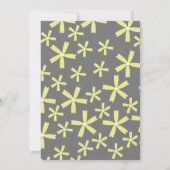 シンプル黄と灰色の花のパタ結婚ーン 招待状 (裏面)
