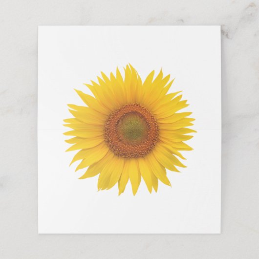シンプル黄ひまわり結婚の プレイスカード (外部開封)
