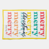 シンプル黄エレガントカラフルメリークリスマス キッチンタオル (横)