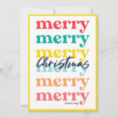 シンプル黄エレガントカラフルメリークリスマス シーズンカード (正面)
