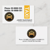 シンプル黄スタイリッシュタクシー色タブ 名刺 (正面/裏面)