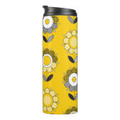 シンプル黄フォーク花柄 タンブラー (回転右)