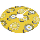 シンプル黄フォーク花柄 ブラッシュドポリエステルツリースカート (アングル)