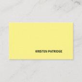 シンプル黄ミニマル色のトレンディー歌手 名刺 (正面)