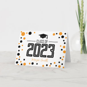 シンプル黄モダン色後部卒業カード カード
