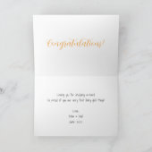 シンプル黄モダン色後部卒業カード カード (内部)