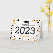 シンプル黄モダン色後部卒業カード カード (黄色い花)