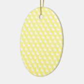 シンプル黄色と白のイースターバニー セラミックオーナメント (左)