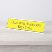 シンプル黄色の名前プレート デスクネームプレート (正面)