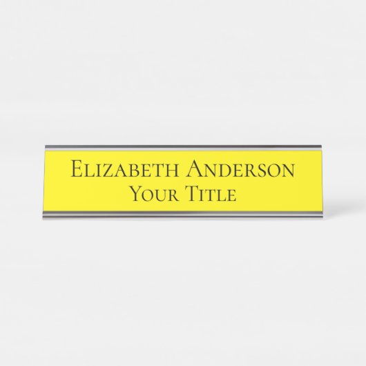 シンプル黄色の名前プレート デスクネームプレート (正面)