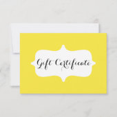 シンプル黄色の景品証票 (正面)