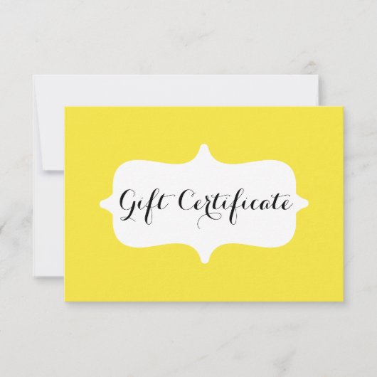 シンプル黄色の景品証票 (正面)