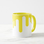 シンプル黄色の滴下抽象芸術 マグカップ (正面右)