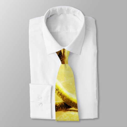 シンプル黄色の緑のレモンを追加ミニマルカスタム名 ネクタイ (タイ)