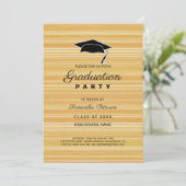 シンプル黄色の線 招待状 (スタンド正面)