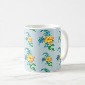 シンプル黄色の花柄 コーヒーマグカップ (正面右)