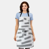 シンプル黄色カスタムブルーウォーターの色を追加ロゴmini エプロン (着用した状態)