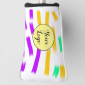 シンプル黄色カスタムブルーウォーターの色を追加ロゴmini ゴルフヘッドカバー (回転90)